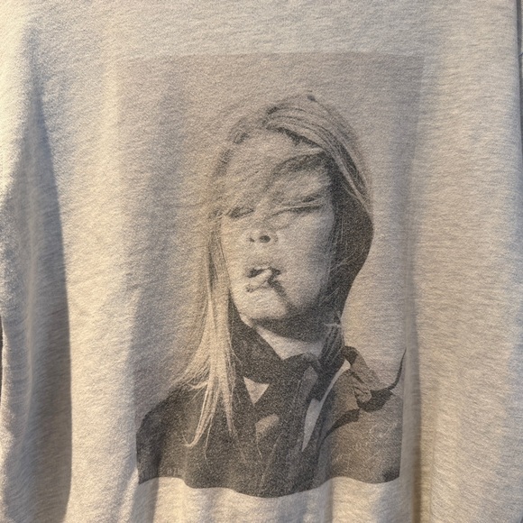 Anine Bing Brigitte Bardot Gray Crewneck Sweatshirt - Picture 3 of 5